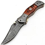 DAMAS 8844 - Cuchillo de acero damasco, hecho a mano con funda