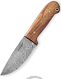 Perkin Knives Cuchillo de Caza Damasco Cuchillo bushcraft con Cuchillo y afilador de Cuchillos