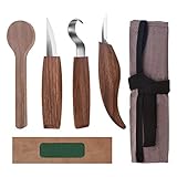 Jajadeal 7pcs Juego de Cuchillos para Tallar Madera, Juego de Herramientas de Tallado ideal para Tallar Cucharas Tazones...