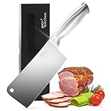 Joeji's Macheta de Cocina Grande 17 cm - Hacha para Cortar - Cuchillo Estilo Japones e Chino Acero Inox con Mango...