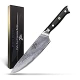 Zelite Infinity Cuchillo Chef de 20 cm – Utensilios de Cocina Acero de Damasco Japonés AUS-10 para Toda la Vida,...