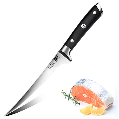 SHAN ZU Cuchillo de Filete 18 cm, Cuchillo para Pescado Profesional de 7 Pulgadas, Cuchillo de Filetear de Pescado...