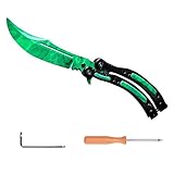 KNIFER Cross Fire Csgo Mariposa Cuchillo, Sport Cross Fire Go Cuchillo, no Sharp (Nuevo Verde)