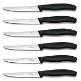 Victorinox Swiss Classic Juego de 6 cuchillos de carne con filo de sierra, aptos para el lavavajillas, fabricados en...