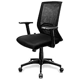 INTEY Silla de Oficina Ergonómica, Silla Escritorio Con Ruedas Apoyabrazos Ajustable, Respaldo Reclinable, Soporte...