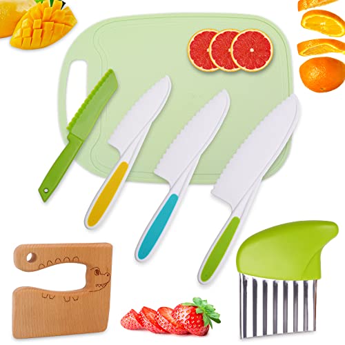 Cuchillos Niños Aprendizaje,Cuchillos de Cocina para Niños Seguro Colorido,Cuchillos de Cocina Seguros para Niños,...