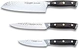 Juego de cuchillos de cocina profesional 3 Claveles Kimura Cuchillo de cocina multiusos menaje de cocina acero...