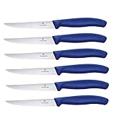 Victorinox Swiss Classic Juego de 6 cuchillos de carne con filo de sierra y hoja de 11 cm, aptos para el lavavajillas,...