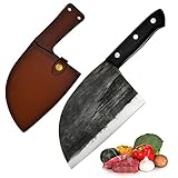 Promithi Cuchillo Artesanal Japonés de Carnicero y Cocina Profesional - Cuchillo de Hueso, de Carne, Santoku -...