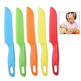 iwobi Cuchillos de Cocina para niños, Cuchillo de plástico para niños, 5 pcs Cuchillo de Seguridad para niños,...