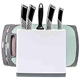 Abenily Exquisites Rack Home - Soporte para Cuchillos de Cocina, Mesa con canalón, Incluye Tabla de Cortar, Cuchillo,