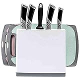 Abenily Exquisites Rack Home - Soporte para Cuchillos de Cocina, Mesa con canalón, Incluye Tabla de Cortar, Cuchillo,