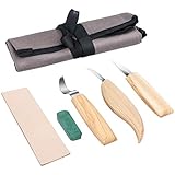 Powcan Cuchillo de Gancho de Talla de Madera para tallar cucharas Tazones Kuksa y Tazas, Herramientas de Tallado de...