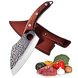 Promithi Cuchillo de cocina japonés, cuchillo de chef profesional,cuchillo de carnicero Full Tang,cuchillo para picar...