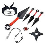 I3C Anime Cosplay Props Halloween Ninja Costume Toys - Diadema anti-Konoha, anillo Akatsuki ZHU, collar Itachi, juguetes...