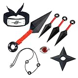 I3C Anime Cosplay Props Halloween Ninja Costume Toys - Diadema anti-Konoha, anillo Akatsuki ZHU, collar Itachi, juguetes...