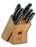 ZWILLING Bloque de cuchillos, 7 piezas, Bloque de bambú, Cuchillos con mango especial de acero inoxidable/plástico,...