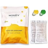 wisedry 50 Gramos [6 Paquetes] Gel De Sílice bolsitas Paquetes con Perla de Naranja Indicador de Humedad Desecante...