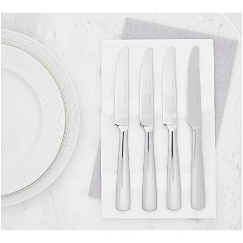 AmazonBasics – Cuchillos de mesa de acero inoxidable con borde cuadrado, juego de 12