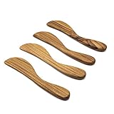 FAAY Esparcidor de mantequilla, cuchillo de mantequilla de 7.5 'Cuchillos ecológicos para condimentos de madera de teca...