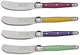 Laguiole Jean Dubost 97455 - Estuche con 4 Cuchillos para Untar (Mango de plástico ABS), Multicolor