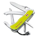 Victorinox Rescue Tool Navaja con 15 funciones, incluyendo sierra cortavidrio y rompecristales, color amarillo...