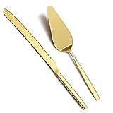 Berglander Juego de Cuchillo y Servidor para Pastel de Bodas de Oro, servidores de repostería para Pastel Bodas,...