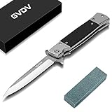 GVDV Cuchillo Plegable de Bolsillo con Mango G10, Navaja de Bolsillo EDC de Acero Inoxidable 7Cr17 con Bloqueo de...