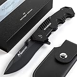 BERGKVIST K9 Cuchillo Plegable - Navaja Multiusos Afilada para la Supervivencia o la Caza - con Hoja de Acero Inoxidable...