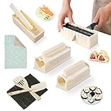 SKYSER 12 Piezas Kit para Hacer Sushi, 8 Formas Únicas Sushi Maker Kit Sushi Molde de Rollo de Arroz, Set de Sushi de...