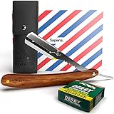 Navaja de Afeitar de Barbero Tradicional de Sapiens - 1 Año de Afeitado - Set con Accesorio Profesional de Afeitado de...