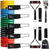 INTEY Bandas Elásticas, 13 PCS Látex Bandas de Resistencia - 5 Tubos de látex/Cubierta Protectora/Manijas/Ancla de...