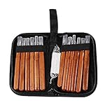 Vislone Juego de Gubias para Tallar Madera,12 Cinceles para Madera + 1 Piedras de Afilar + Bolsa