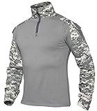 XKTTAC Camisa Militar Hombre con 2 Bolsillos-Secado Rápido Camuflaje Caza Ropa-Deporte Camisetas Manga Larga- Airsoft...