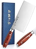 HEZHEN Cuchillo De cocina Chino Afilado Fines Múltiples 18cm,Profesional Cuchillo Carnicero Cuchillo De Cocina,Acero...