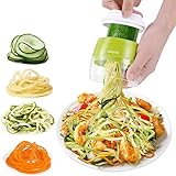 Adoric Cortador de Verdura 4 en 1 Rallador de Verduras Calabacin Pasta Espiralizador Vegetal Veggetti Slicer Pepino,...