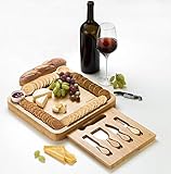 JIYUERLTD Tablas de Queso y Juego de Cuchillos y abridor,Tablas de Cortar,Tablas de Cortar de bambú,Servicios de...