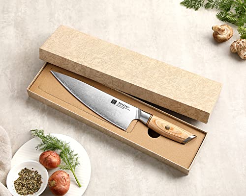 XINZUO Cuchillo de Chef de 21.2cm Acero Compuesto, Cuchillo de Cocinero Profesional Cuchillo de Cocina 10Cr15CoMoV Acero...