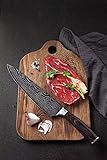 YuShu - Cuchillo de Cocina, Cuchillo de Damasco, Cuchillo Profesional japonés, Hoja de Acero Inoxidable de 20 cm, Hoja...