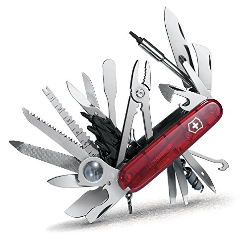 Victorinox Swiss Champ XLT Navaja con 49 funciones, incluyendo soporte para brocas y portabrocas, color rojo...