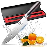 Imarku Profesional Cuchillo de Cocinero, Acero al Carbono Inoxidable, 21cm para Cocina