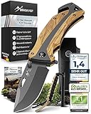 BERGKVIST K29 Titanium Cuchillo Plegable - Navaja de Bolsillo 3 en 1 con Rompe Cristales y Corta Cinturones