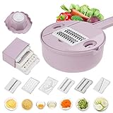 Rebanadora de mandolina vegetal - 10 en 1 vegetal Espiralizador Cortador y trituradora - Cocina Julienne Grater...