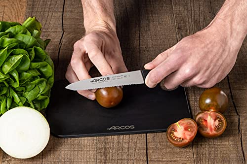 Arcos Serie Universal, Cuchillo Tomatero Cuchillo para Verduras, Hoja de Acero Inoxidable Nitrum 130 mm, Mango de...