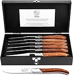 Laguiole Style de Vie Luxury Line - Juego de 6 cuchillos de carne (madera de palisandro)
