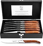 Laguiole Style de Vie Luxury Line - Juego de 6 cuchillos de carne (madera de palisandro)