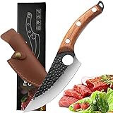 Akatomo cuchillo de chef forjado a mano cuchillo para cortar carne cuchillos de cocina con funda cuchillo para deshuesar...