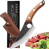 Akatomo cuchillo de chef forjado a mano cuchillo para cortar carne cuchillos de cocina con funda cuchillo para deshuesar...