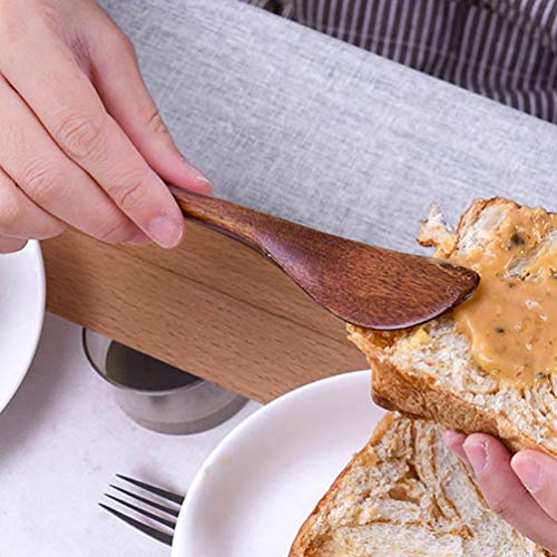 UPKOCH Juego de 4 cuchillos de madera para mantequilla y queso, para cortar el pan de panadería, para la cocina