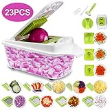 Sedhoom 23 Piezas Cortador de Verdura Mandolina de Verduras Multifuncional Mandolina de Cocina Slicer Espiral Rallador...